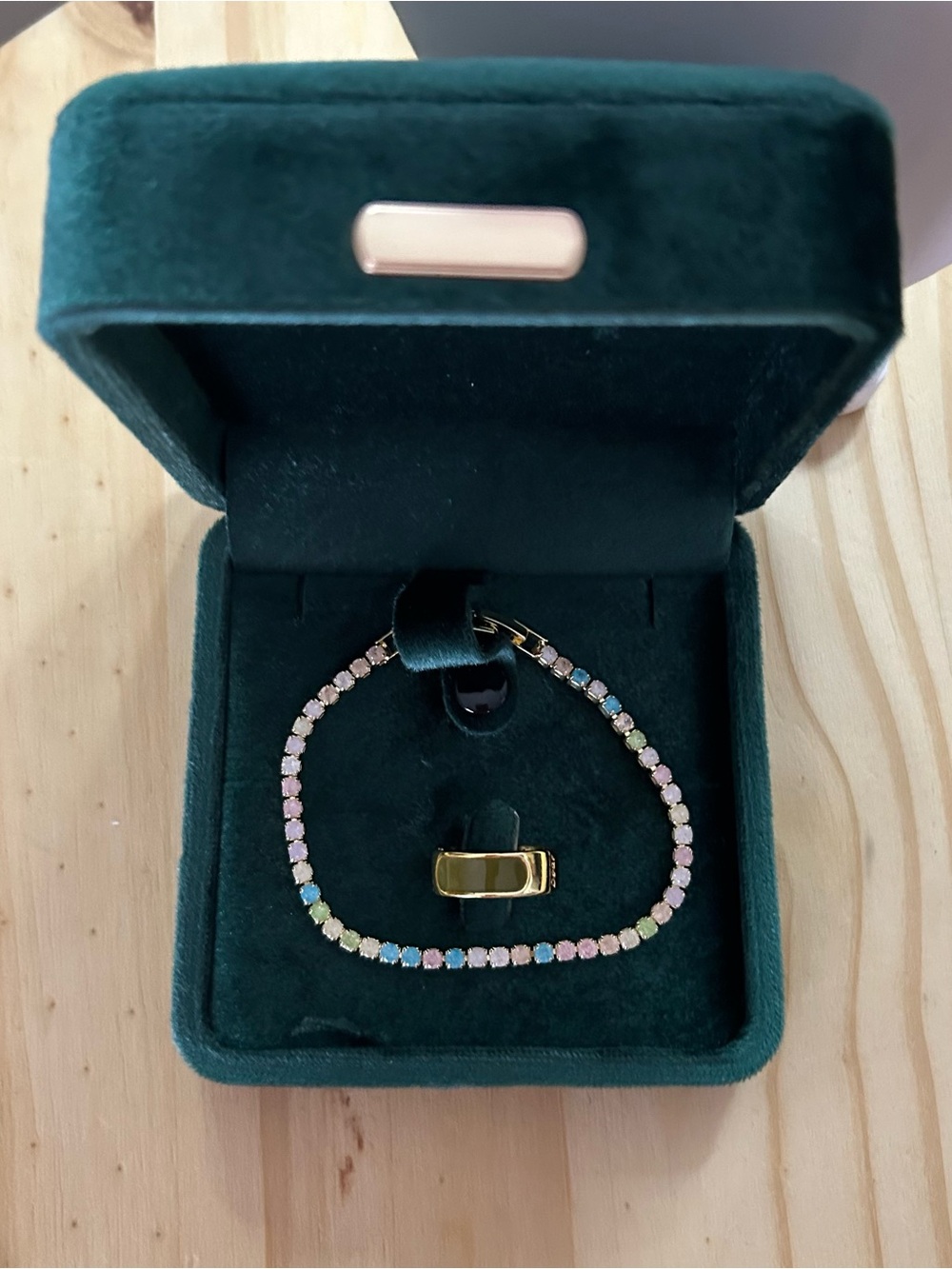 Colorful Tennis Bracelet & Adjustable Ring Set